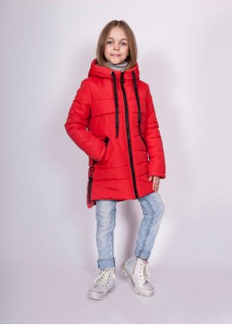 Happy Family красная демисезонная куртка для девочки Поли